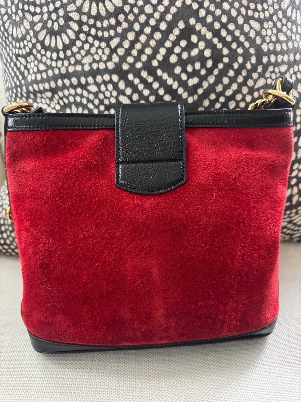 GUCCI Red Suede Medium Dionysus Bucket Bag - Picture 4 of 13
